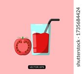 Tomato Juice flat icon vector illustration logo template for many purpose.