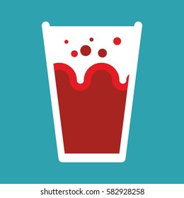 Tomato juice glass isolated. Nectar from tomatoes. Red liquid splashing
