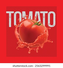 tomato, tomato juice, hand drawn vector illustration