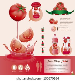 Tomato juice infographics.vector illustration