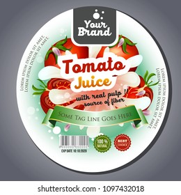tomato juice label sticker
