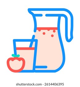 tomato juice meal drink color icon vector. tomato juice meal drink sign. isolated symbol illustration