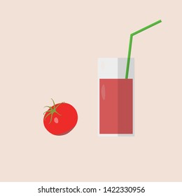 tomato juice and tomato. vector illustration. flat style