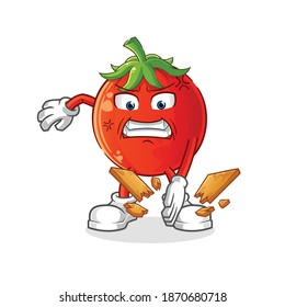 mascota de karate de tomate. vector de dibujos animados