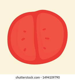 tomato kawaii doodle flat vector illustration icon