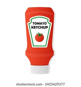 Tomato Ketchup bottle cartoon illustration