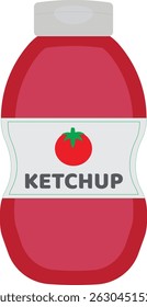 tomato ketchup bottle flat vector design