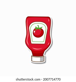 Botella de ketchup de tomate aislada. Vector 