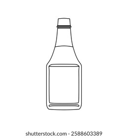 Tomato Ketchup Bottle Outline Icon, vector illustration in trendy style. Editable graphic resources for many purposes.