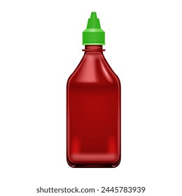 Tomato ketchup bottle, vector illustration cartoon icon isolated on white.
