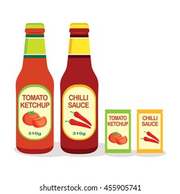 Tomato ketchup and chili sauce