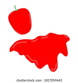Dibujo de tomate ketchup drop Vector