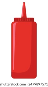 Tomato ketchup flat design vector illustration isolated on white background.