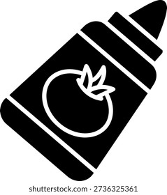 Tomato Ketchup Glyph Vector Icon Design