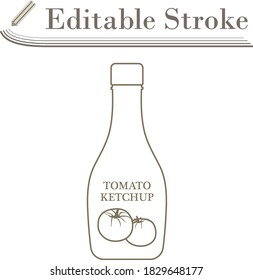 Ícone Do Tomate Ketchup. Design simples editável de traçado. Ilustração de vetor.