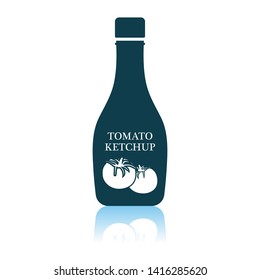 Tomato Ketchup Symbol. Schattenreflektionsdesign. Vektorgrafik.