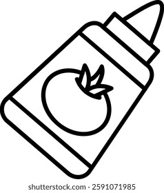 Tomato Ketchup Line Vector Icon Design