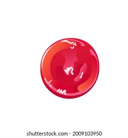 Tomato ketchup splash, stain or drop. Red food condiment. Vector element in flat cartoon style.