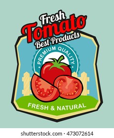 Tomato label for the best advertising, illustration design.
