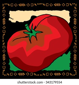 Tomato label with gold frame