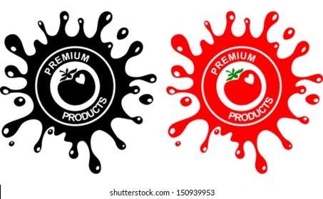 Tomato label  isolated on White background. Vector illustration