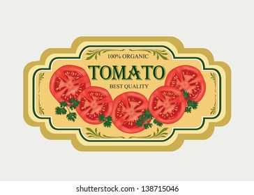 Tomato Label. Retro Sticker.