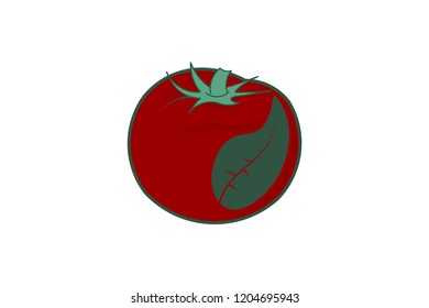 tomato and leaf fresh logo Designs Inspiration Isolated on White Background