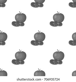 Tomato with a leaf.Burgers and ingredients single icon in monochrome style vector symbol stock illustration.