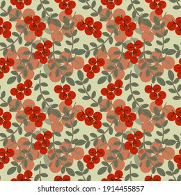 Tomato and leaves ilustration seamless pattern.Great for textile print,fabric,wrapping paper,scrapbooking,ceramic motifs,any print.