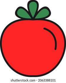 Diseño de iconos vectoriales rellenos de línea de tomate
