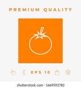 Icono de línea de tomate - elementos gráficos para su diseño