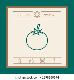 Icono de línea de tomate - elementos gráficos para su diseño