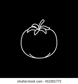 Tomato Line Icon On Black Background