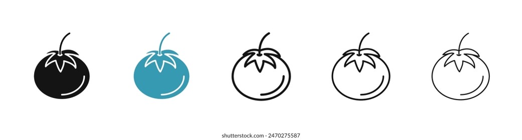 Tomato line icon set. tomato vegetable vector icon for UI designs.