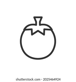 Tomato line icon, sign or symbol. Premium pictogram in trendy outline style. Tomato pixel perfect vector icon isolated on a white background. 