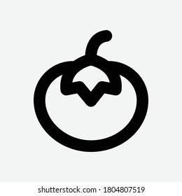 Icono de línea de tomate - Ilustración vectorial
