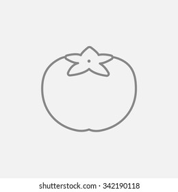 Tomato line icon for web, mobile and infographics. Vector dark grey icon isolated on light grey background.