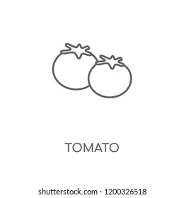 Tomato linear icon. Tomato concept stroke symbol design. Thin graphic elements vector illustration, outline pattern on a white background, eps 10.