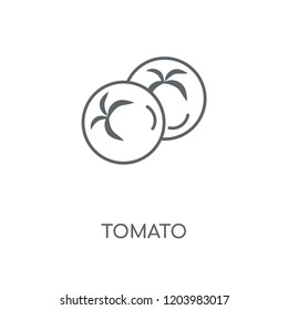 Tomato linear icon. Tomato concept stroke symbol design. Thin graphic elements vector illustration, outline pattern on a white background, eps 10.
