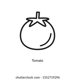 Tomato linear icon. Simple design. Line vector. Isolate on white background.