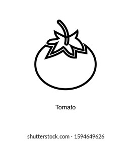 Tomato linear icon vector on white background. Black icon illustration
