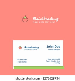 Tomato logo Design with business card template. Elegant corporate identity. - Vector