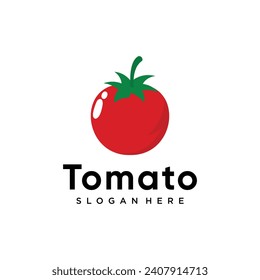 Diseño de logotipo de tomate con concepto creativo Vector Premium