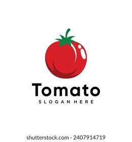 Tomato logo design with creative concept Premium Vector