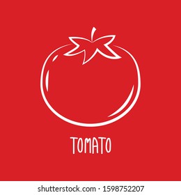 Tomato logo design. Tomato doodle vector.