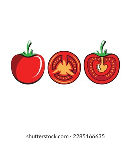 plantilla de ilustración de diseño de logotipo de tomate vector