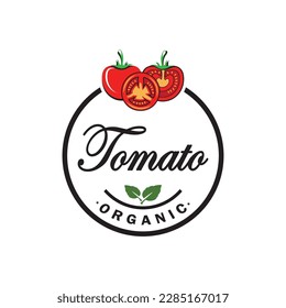 tomato logo design illustration template vector