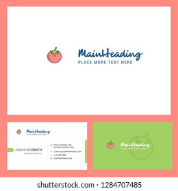 Tomato Logo design with Tagline & Front and Back Busienss Card Template. Vector Creative Design