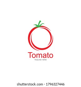 Tomato Logo Design Template. Vector Illustration