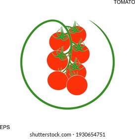 Tomato logo. Isolated tomato on white background
